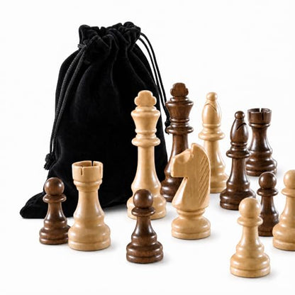 LuckyWish Large Wood Chess Pieces,4.3 Inch King,Chess Pieces Only, No Board (4.3 Inch King)