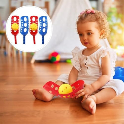 Kids Scoop Ball Game Outdoor Toys Sports Toss Game with 4 Scoops and 2 Balls for Backyard Beach Camping Family Gatherings