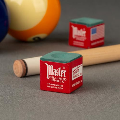 Master Billiard/Pool Cue Chalk Box, 12 Cubes - color: Spruce