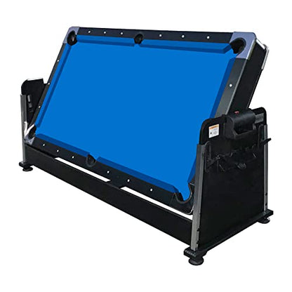 RACK Triad 7-Foot 3-in-1 Multi-Game Swivel Table - Billiards/Pool, Table Tennis & Air Hockey - color: Blue Felt With Black Body