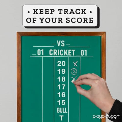 Play Platoon Dart Scoreboard & Darts Holder Wall Mount - Wood Score Board, Professional Darts Accessories, Dart Holder - size: 22 x 16 inch, style: Green Chalkboard