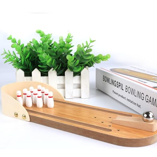 Desktops Tabletop Bowling Game Set, Toy, Wooden Wooden