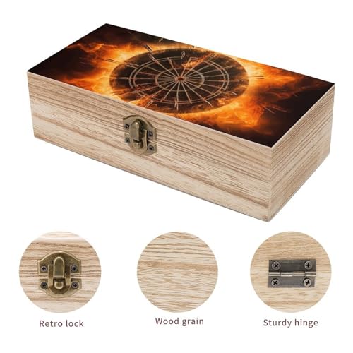Dart Board Wooden Box Wooden Storage Box Wooden Boxes for Storage Wooden Box with Hinged Lid Wooden Jewelry Box Wooden Jewelry Box for Women Small Wooden Box