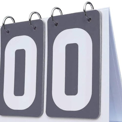 Sports Scoreboard Tabletop Portable Counter Two Digit Flip Number PVC Material Smooth Edge Easy to Use Suitable for Basketball Football Soccer Volleyb