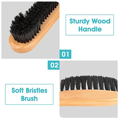 flexman 2Pcs Billiards Pool Table and Rail Brush Set, Pool Table Brushes with Hanging Hole, Billiards Pool Snooker Accessories for Cleaning Billiards Table