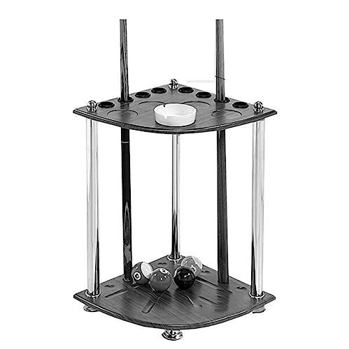 Pool Stick Holder Wood Pool Cue Rack Floor Stand Holds 8 Pool Billiard Stick Freestanding Billiard Cue Racks Billiard Room Pool Hall (Color : Black, Size : 23.62 * 14.17 in) - color: Black