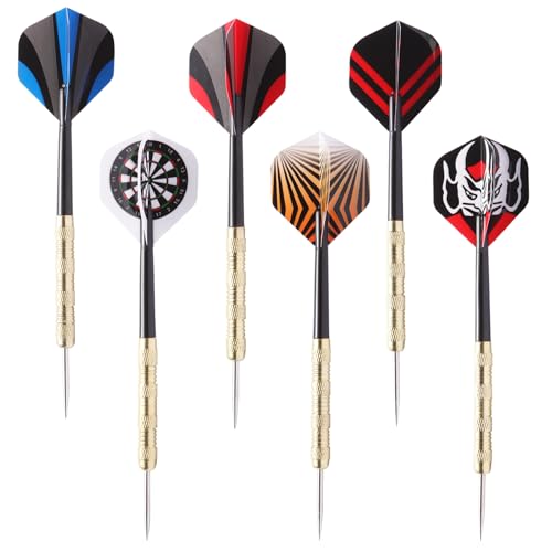 MaxMau 18 pcs Steel Tip Darts Set for Dartboard Metal Point PVC Dart Flights