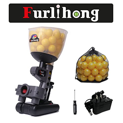 Furlihong 692BH Baseball Pitching Machine, Use Ping Pong Size Training Balls for Visual Acuity and Hitting Accuracy Improvement, Powered by Batteries or AC Power, Includes 60 pcs Balls