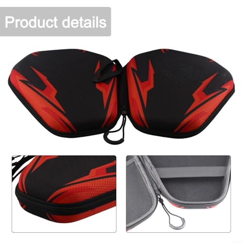 FABULETTA Table Tennis Racket Case, EVA Hard Shell Pong Paddle Bag with Hand Strap, Waterproof Storage Box for 2 Rackets or 1 Racket and 2 Balls, Protective Cover fo - color: PB005-B model