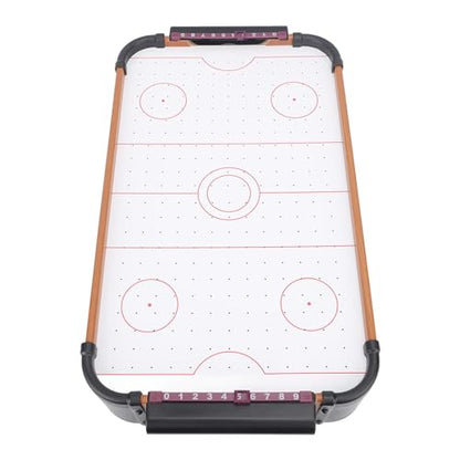 Table Top Air Hockey Game, Battery Operated with Electric Fans for Kids Adults, Portable Mini Air Hockey Table Set with Pucks and Paddles, Lightweight MDF Board