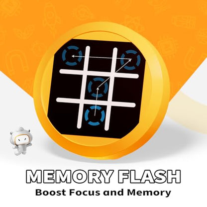 4-in-1 Electronic Tic Tac Toe Handheld Travel Game for Kids | Pocket-size, screen-free fun for travel, restaurants, and family game nights. Easy to carry, quick to play, and gift-ready.
