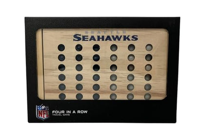 Rico Industries NFL Mini Travel Team 4 in A Row Mini Game- Wooden, Team Colors, 5.5" x 8" (Seattle Seahawks) - style: Seattle Seahawks