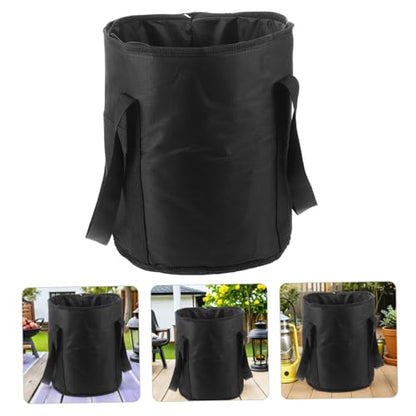 GARVALON Waterproof Hockey Equipment Bag with Reinforced Handles Large Capacity 25x28cm Hockey Gear Organizer for Pucks and Accessories Sturdy Black Carrying Case and Storage