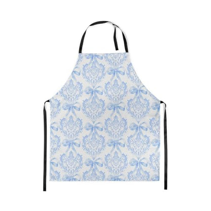 Manfei Blue Bowknot Kids Kitchen Apron - color: Blue