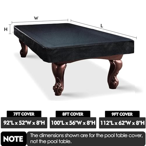 Amberr Billiard Pool Table Cover,Waterproof Cover for Pool Table Snooker Billiard Table 7/8/9 Foot Fitted(9FT) - color: 9ft