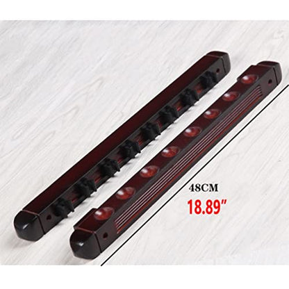 8 Pool Stick Holders, Wall Mounted Wooden Pool Cue Rack with Cue Clips, Suitable for Billiard Bar Clubs and Billiard Players