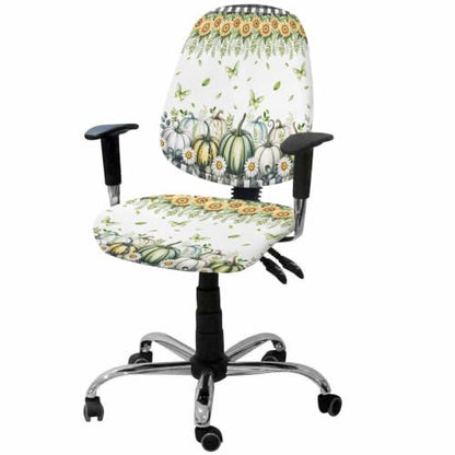 Savannan Office Chair Cover, Sunflower Pumpkin Green Butterfly Protective Stretch Elastic Universal Cover for Desk Task Chair,Computer Rotating Chair 1 Pcs Black White Plaid Lattice