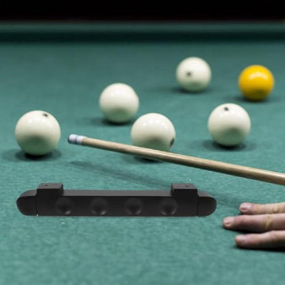 minkissy Billiard Cue Rack Wall-mounted 4-hole Solid Wood Pool Cue Holder Set of 2 Black Decorative for Game Room