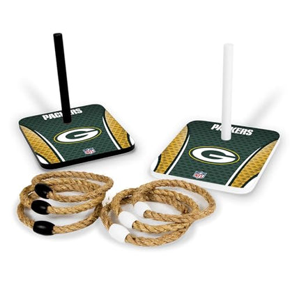 Solid Wood NFL Quoits Set with Direct Print HD Team Graphics – Tailgate Ring Toss Game – Great Gift for Any Football Fan! Ring Toss Family Outdoor Games for The Beach