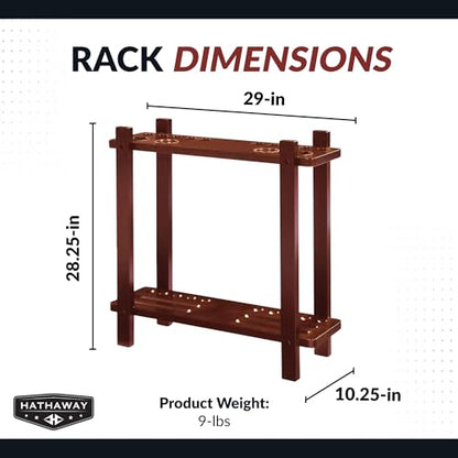 Hathaway Classic Floor Billiard Pool Cue Rack - color: Antique Walnut