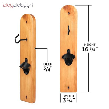 Play Platoon Hook and Ring Toss Bar Game for Adults - Wood Toss Ring Game for Adults - Perfect Home, Basements, & Bar Gifts - color: Natural