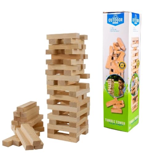 Outdoor Play stacking tower wooden game with carry bag FSC certified
