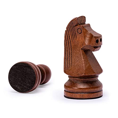 Husaria Staunton Tournament No. 5 Chessmen with 2 Extra Queens and Wooden Box, 3.5-inch Kings - color: Walnut