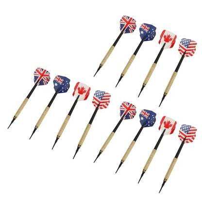 Alomejor Soft Tip Darts Set, 50 Extra Tips 12 Flights Shafts Barrels Easy to Replace, with Straight Tips for Electronic Board