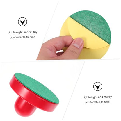 Air Hockey Pushers and Pucks Plastic Hockey Accessories High Impact Resistance Ergonomic Design Comfortable Grip Replacement Large Mallets in Blue Black Red and Light Green