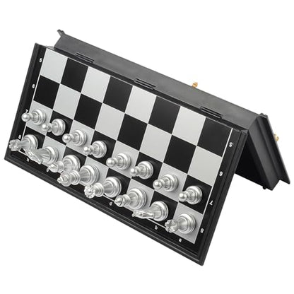 Travel Chess Set Magnetic Vikutu 9.7 Inches Portable Small Folding Chess Board (Medium) - size: Medium