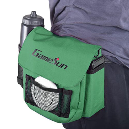 DISC Golf Set-Includes 1pc Heavy Duty Nylon Carry Bag, 2pcs Drivers, 2pcs Mid-Ranges, 2pcs Putters, 1pc Mini Disc Marker, 1pc 12”x12” Embroider Logo Black Towel and 1pc Gift Color Box - color: Green