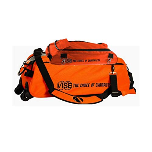 VISE Clear Top 3 Ball Roller Bowling Bag - color: Orange