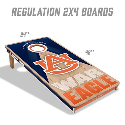 YouTheFan NCAA 2' x 4' Slogan Series Professional Wood Cornhole Game with Logo Bags - color: Auburn Tigers