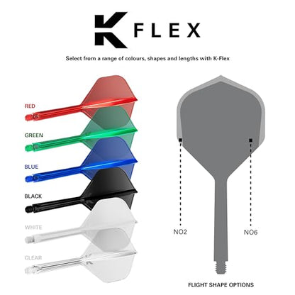 Target Darts K Flex Integrated Dart Flight and Shaft, No.6 | 3-Pack K-Flex - No. 6, Kflex Precision-Molded 2-in-1 Dart Flights and Dart Shaft | Professional Dart Accessories - color: Clear, size: Medium (33mm)