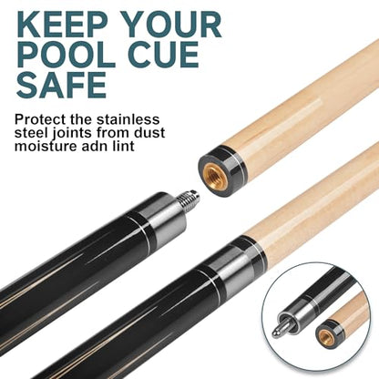 HomeSeason Pool Cue Stick 58" Billiard Cue Sticks Professional Low Deflection Pool Sticks - color: 19oz with bag