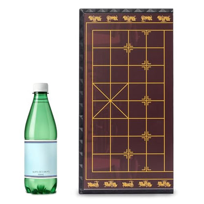 Yellow Mountain Imports Large Chinese Chess (Xiangqi) Magnetic Travel Board Game Set (14.6-inch) with Black Playing Pieces - size: 14.6"