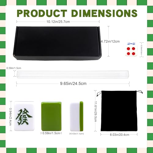 Mini Chinese Mahjong Set - 144pcs Traditional Travel Game with Case, Portable Small Mahjong for Beginners - Travel Mahjong Set (0.94 × 0.67 × 0.47) - size: 0.94 × 0.67 × 0.47-Mini Chinese Mahjong Set