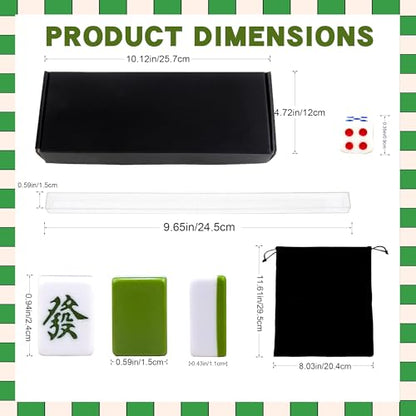 Mini Chinese Mahjong Set - 144pcs Traditional Travel Game with Case, Portable Small Mahjong for Beginners - Travel Mahjong Set (0.94 × 0.67 × 0.47) - size: 0.94 × 0.67 × 0.47-Mini Chinese Mahjong Set