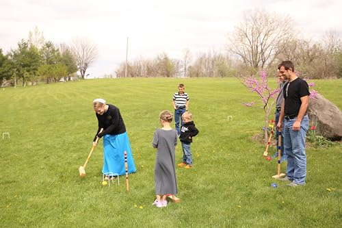Family Tradition Croquet Set, 8-Player Wooden Croquet Game Set with Duffel Carry Bag, Amish-Made in Berlin, Ohio