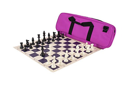 Deluxe Chess Set Combination - Triple Weighted - by US Chess Federation (Neon Purple) - color: Neon Purple
