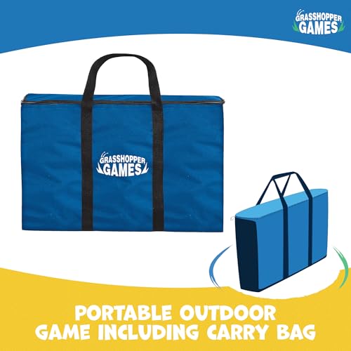 Giant 4-in-A-Row - Classic Connecting Game, Wood Set, Indoor-Outdoor Play, Travel Bag, Party-Table-Backyard Activity, Family Age 3+