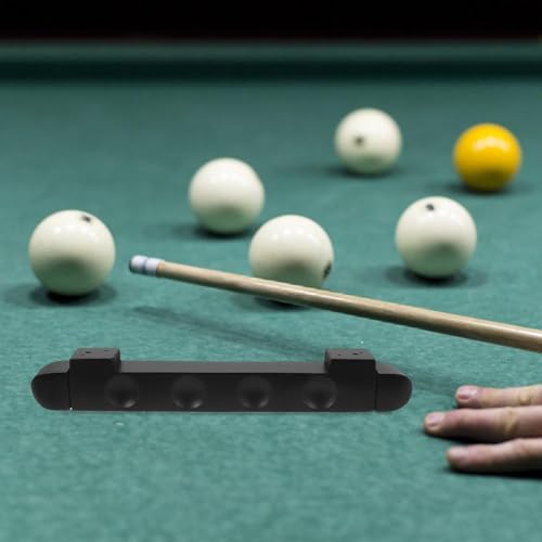 Happyyami Wall-mounted Billiard Cue Rack with Multi-Pool Stick Holder for Organized Storage and Display Space-saving Cue Stand for Indoor Use Black