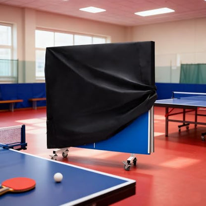 Ping Pong Table Cover, Black, 65 x 27.6 x 72.8 in, Heavy Duty 210D Oxford Fabric Waterproof, All Weather Outdoor Foldable Table Tennis Table Protection