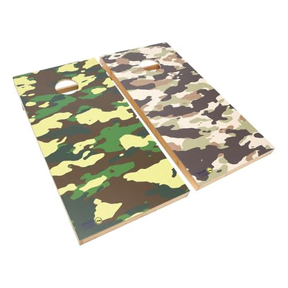 Cornhole Board Set 4FTx2FT Solid Wood Regulation Size Cornhole Set Includes 8 Cornhole Bags for Adults (Camouflage, 4' x 2')
