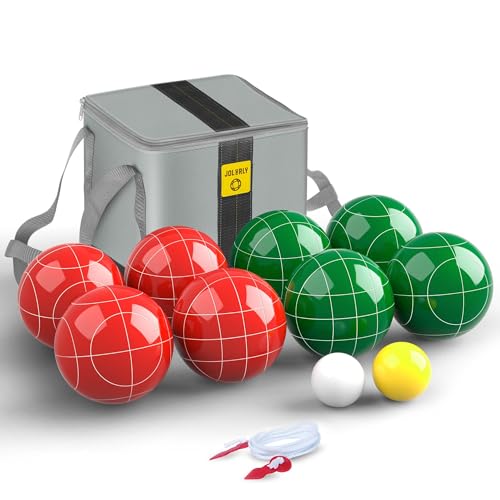Professional Grade 107mm Bocce Ball Game Set Regulation Size and Weight 920g for Official Tournaments (Red and Green) - style: Professional 107mm Red and Green