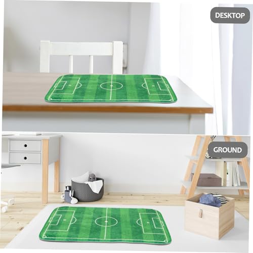 BESPORTBLE Kids Tabletop Football Game Mat Simulated Mini Soccer Field Play Mat for Boys and Girls Indoor Fingertip Foosball Toy for Party Fun
