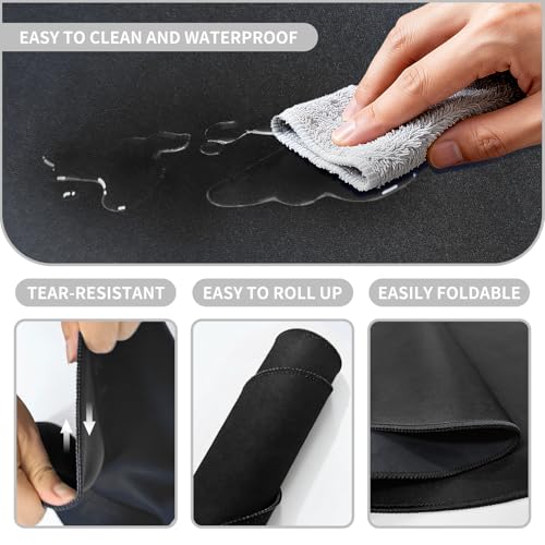 Large Round Tabletop Game Playmat,Rubber Table Mat Suitable for Playing Poker,Card,and Roleplaying Games.(80cmBlack) - color: 80*80*0.2cmblack, size: 80*80*0.2cm