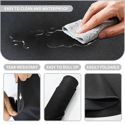 Large Round Tabletop Game Playmat,Rubber Table Mat Suitable for Playing Poker,Card,and Roleplaying Games.(80cmBlack) - color: 80*80*0.2cmblack, size: 80*80*0.2cm