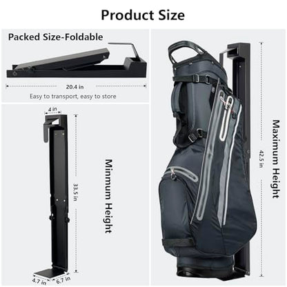 Wall Mount Golf Bag Storage Stand Organizer Rack for Garage,Golf Bag Storage,Tool-Free Length Adjustment,Golf Bag wall Storage,Golf Storage Organizer for Garage,Clubs, Home, Basement