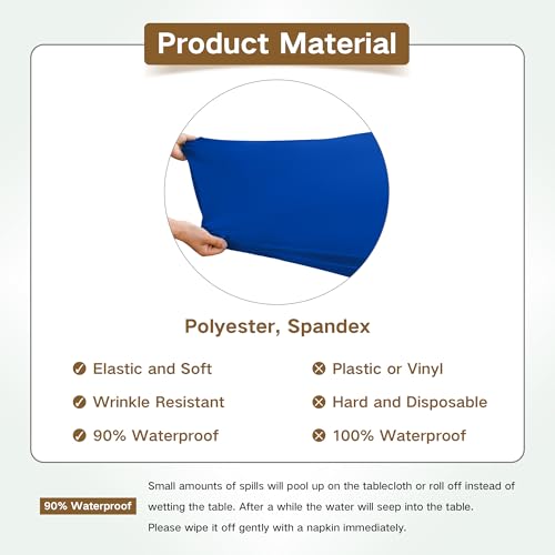 Square Fitted Table Cover Elastic Tablecloth Stretch Spandex Table Top Cover Tables Topper Cap for Dining Kitchen Home Party Blue 34X34 Inch - color: Blue, size: 34" x 34" (Square)